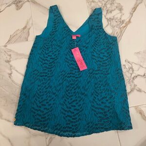 Lilly Pulitzer Teal Silk tank NWT